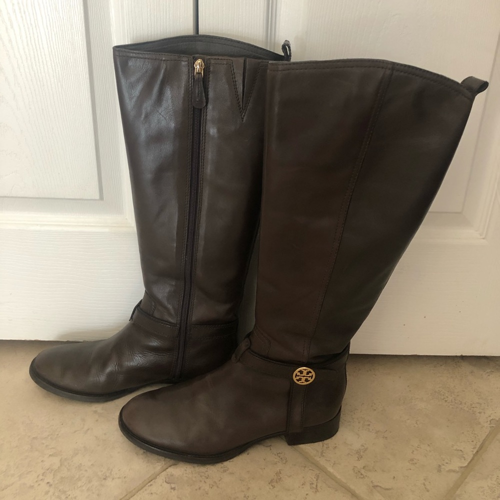 Tory Burch Riding Boots-Brown